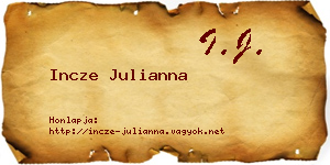 Incze Julianna névjegykártya